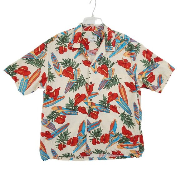 Ho Aloha Men's Short Sleeve Casual Shirt Floral Size L - Picture 1 of 8